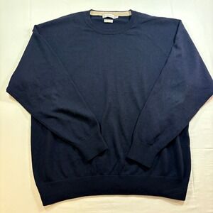 Peter Millar Mens Navy Blue 100% Merino Wool Crew Neck Sweater Size XXL